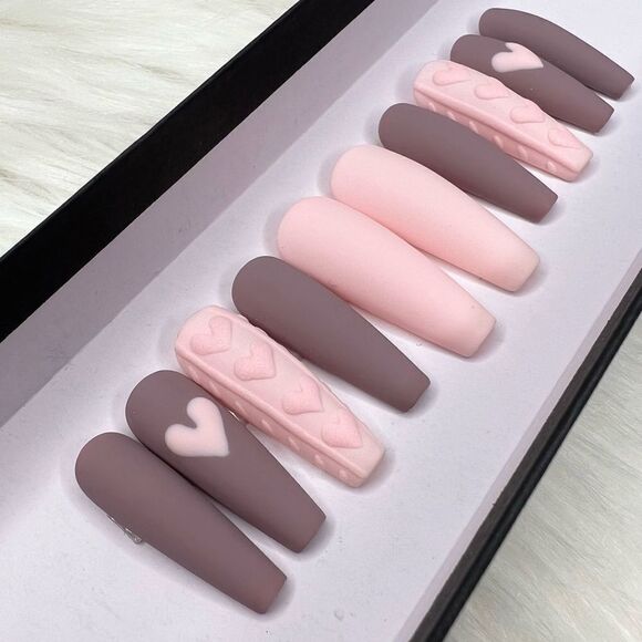 Pink & Purple Sweater 💘 Custom Press On Nails | High Quality Nails | Handmade - Picture 3 of 12